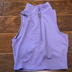 Purple Women's Sleeveless Zip-Up Tank Top